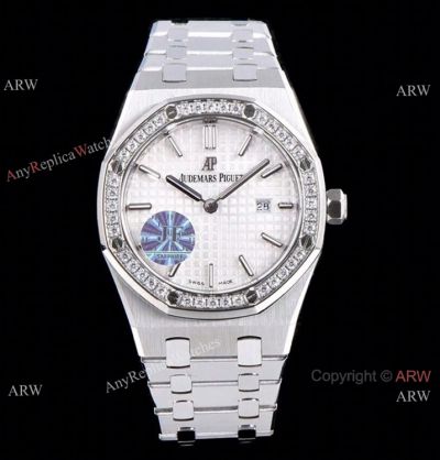 JF Swiss Copy Audemars Piguet Lady Royal Oak 67650st Watch White Dial Diamond set 33mm
